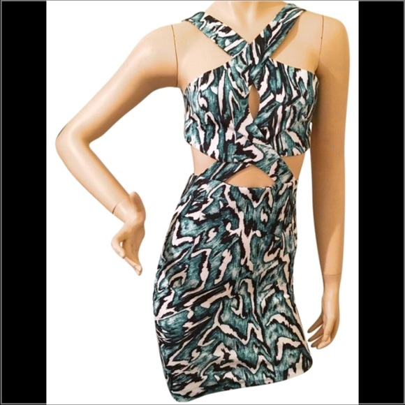 Zara Floral Tropical Backless Bodycon Dress - Picture 3 of 8